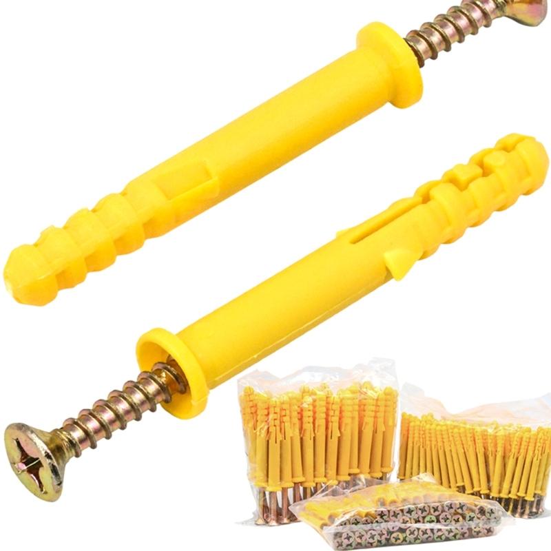 Industrial Grade Small Expansion Screws Masonry Screws & Wall Plugs Set 100pcs