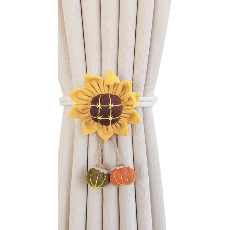 Drape Tieback Holders Curtain Tiebacks Flower Curtain Buckles Rope Decorative Curtain Holdbacks for Office Home Decors