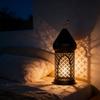 Moroccans Hollow Out Candle Holders Black Iron Lantern Decorative Candle Stand for Indian Wedding Eid Ramadans Event