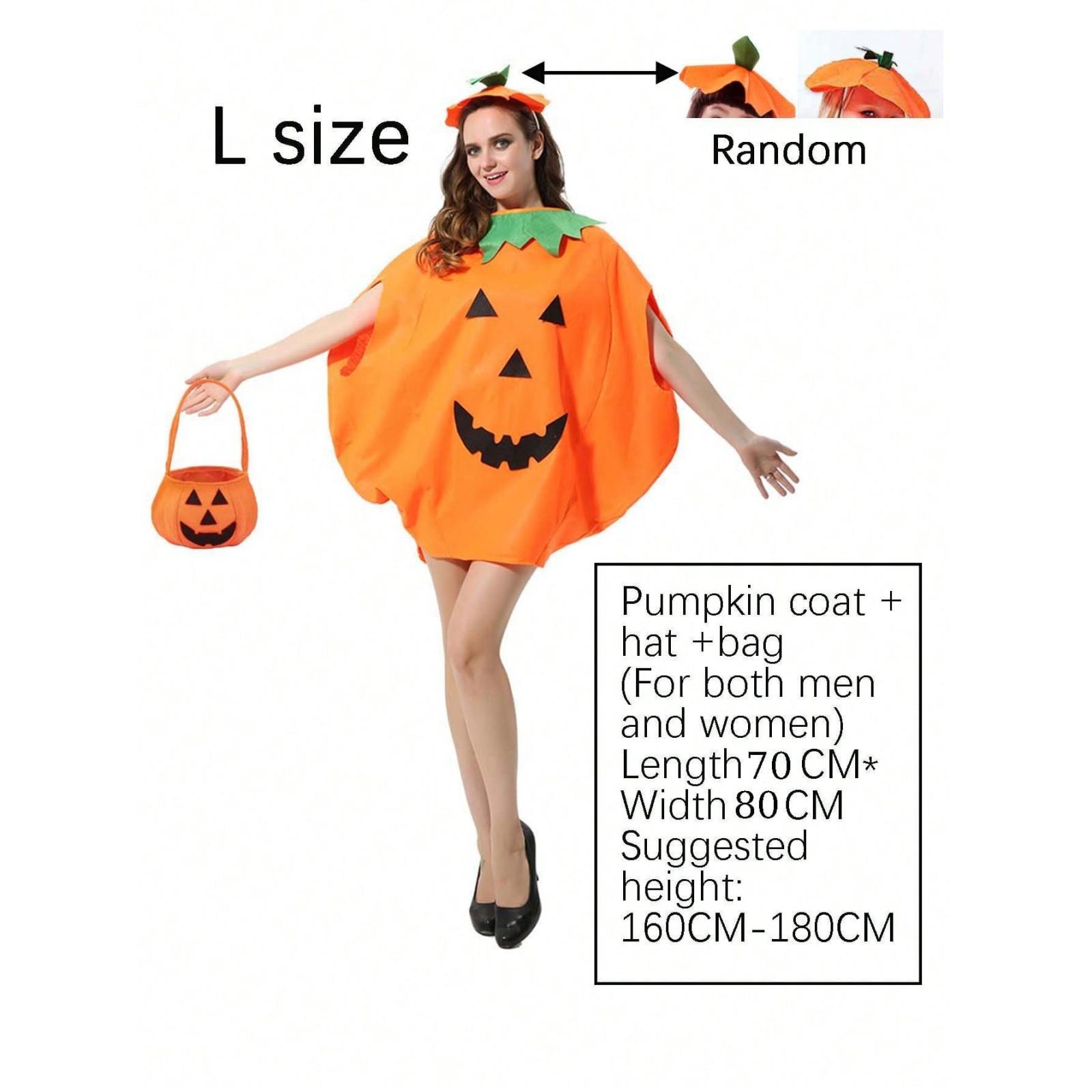 3PCS Women s Pumpkin Halloween Costume Set:Cute Orange Outfit With Hat, Cosplay Attire For Party, Carnival, Holiday Role-Playing