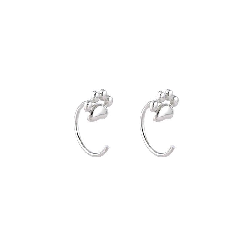 Cute Little Cat Claw Ear Hook Female Simple Niche Design Sense Small Animal Cute Paw Print Stud Earrings Student Earrings