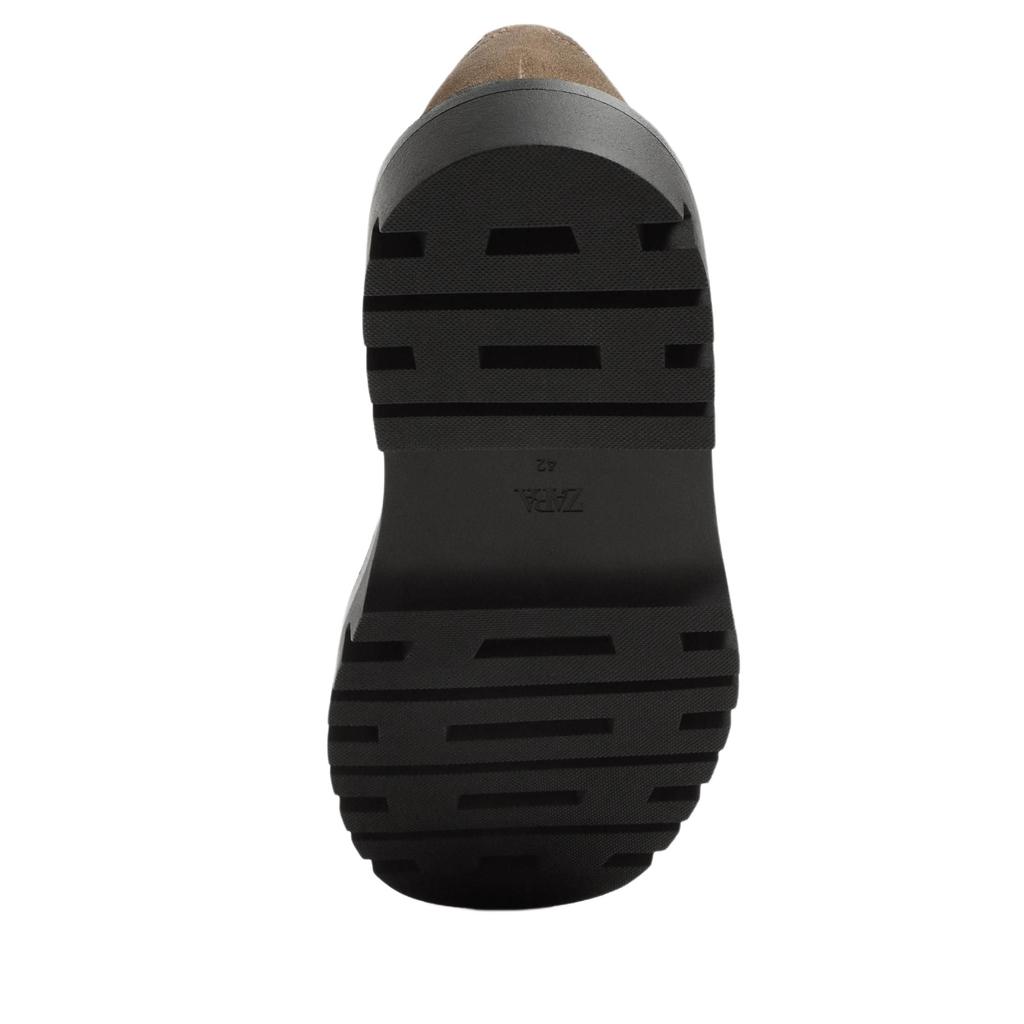 Zara Mode Minimalistisch Used-Look Wildleder Dicke Sohle Freizeitschuhe Herren Sneaker Braun 12411520-38