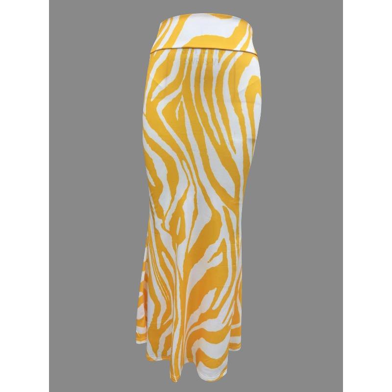

Celebrity A-character printed fishtail skirt women s autumn and winter long high waist slim and thin hip skirt three-dimensional tailoring XXXL