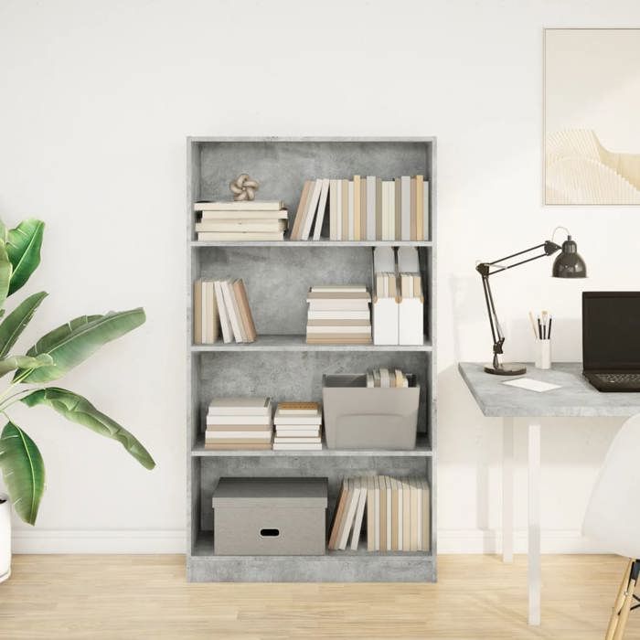 VidaXL Bookcase Concrete Grey 80x24x143 Cm Engineered Wood, Bookshelf, Book Holder, Book Support, Cabinet of 857847