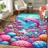1pc Pink Lucky Dolphin In the Sea Print Design Area Rug - Soft, Anti-Slip, and Durable Gaming Room Decor for Bedroom