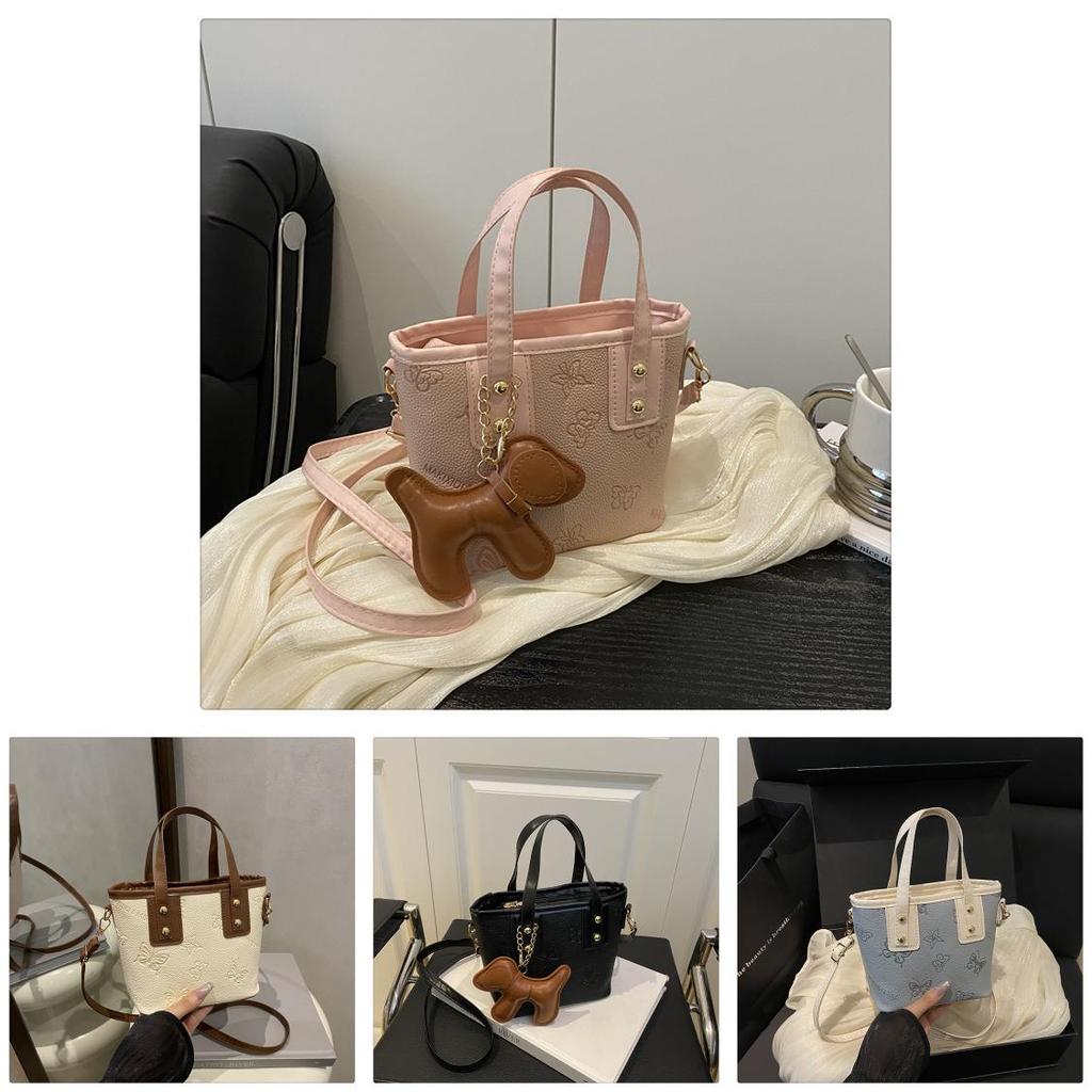 Trendy Pu Crossbody Handbag With Color Blocking Design And Butterfly Embossing For Womens Day Use