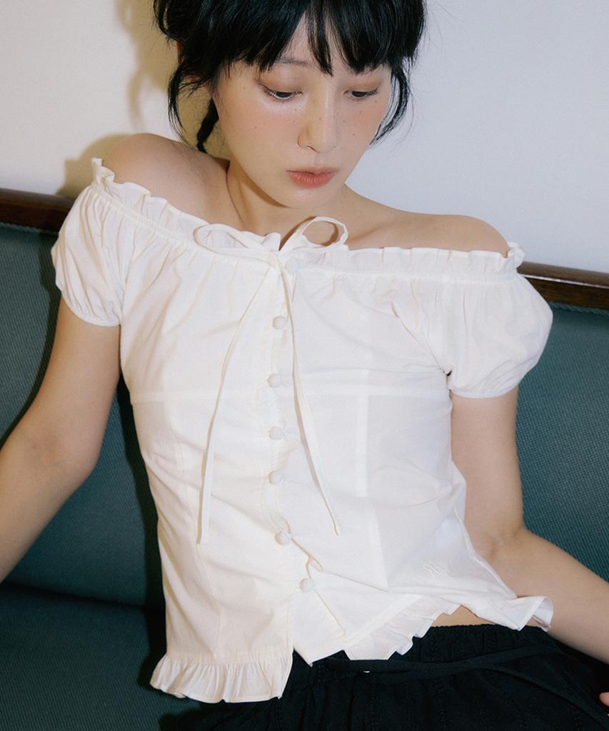 REORG Woi Puff Moddable Blouse White