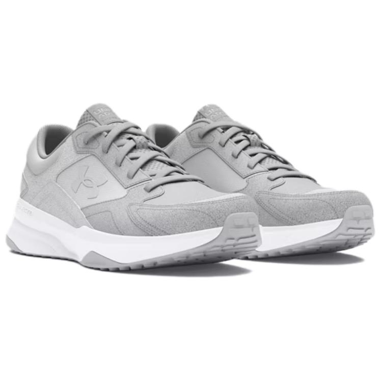 Under Armour Edge Anti-Slip Wear-Resistant Low-Top Training Shoes Men's Gray White Sneakers 3027731-100