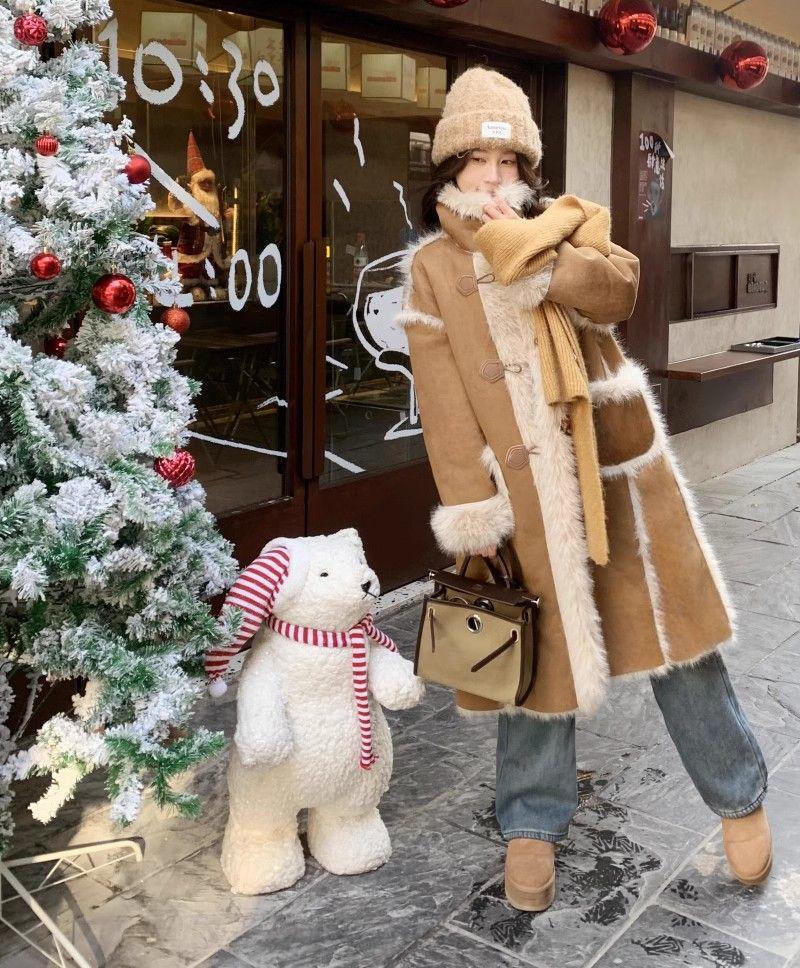 Luxury Faux Fox Fur Women's Winter Coat - Thick, Fleece-Lined, Eco-Friendly