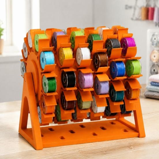 Estante de 60 Bobinas, Estante Organizador de Hilo de Coser de 60 Bobinas, Soporte de Exhibición Giratorio de 360 Grados Ahorrador de Espacio, Soporte de Almacenamiento de Mesa para Bordado y Patchwork