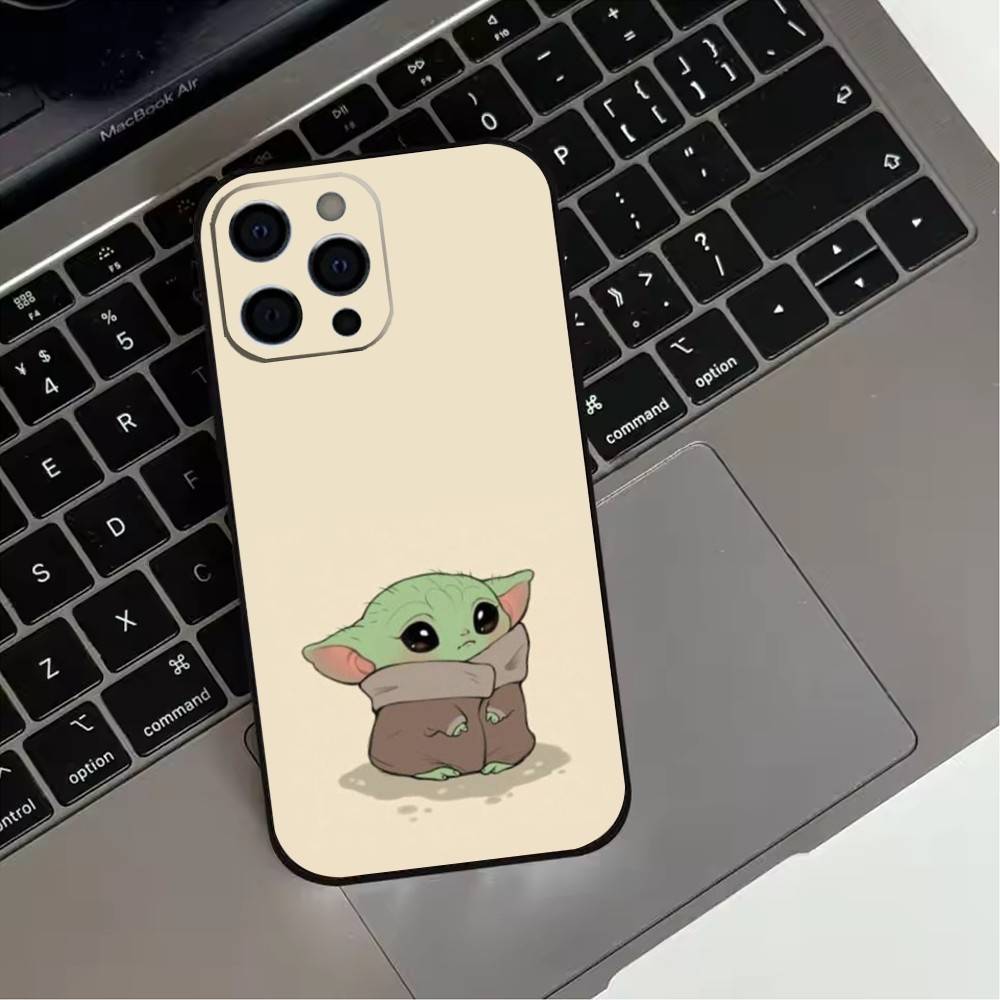 Cute cartoon Baby Y-Yoda Phone Case For iPhone17,16,15,14,13,12,11 Plus,Pro Max Soft Black Cover