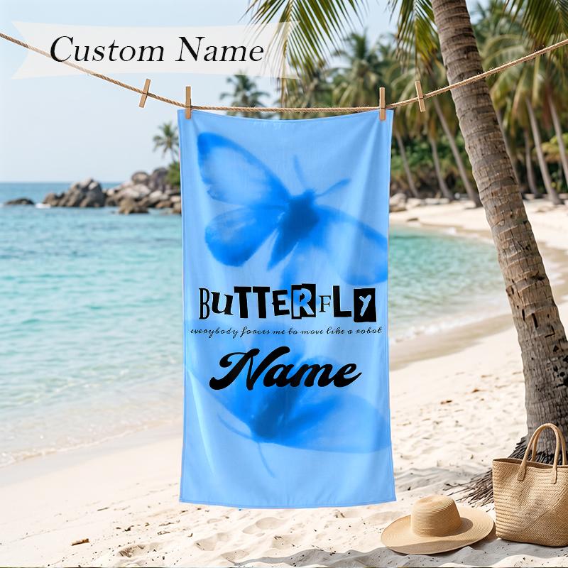 P1harmony Custom Name Printed Beach Towel Personalized Soft Towel For Swimming Beach Travel