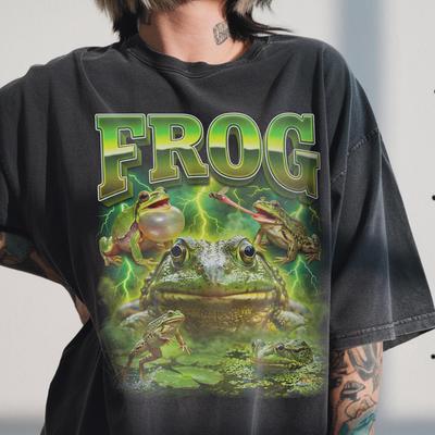 Vintage Frog Shirt, 90s Bootleg Rap Tee, Wild Amphibian Species, Toad Lover Gift