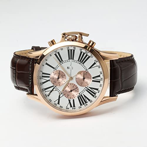 Salvatore Marra Stainless Steel Multi-Calendar SM23101-PGWH Men's