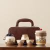 Ru Kiln Kuaike Cup Portable Travel Tea Set Outdoor Tea Go Out Carry Bag Teachers' Day Gift