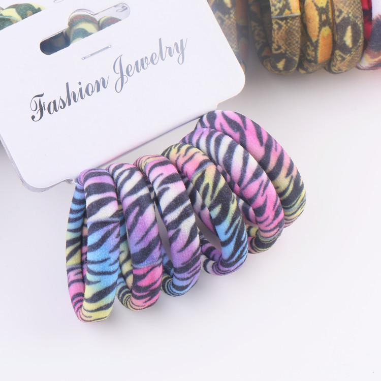 6Pcs/Set High Elasticity Printed Scrunchie Women Girls Children Elastic Hair Rubber Bands Accessories Tie Hair Rope Ring Holder