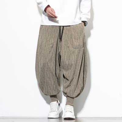 Pantalon Homme Automne 2025 Plaid Côtelé Pantalon Jogger Homme Vintage Pantalon Lanterne Y2K High Street Pantalon Coréen Ample Décontracté Pantalon de Survêtement