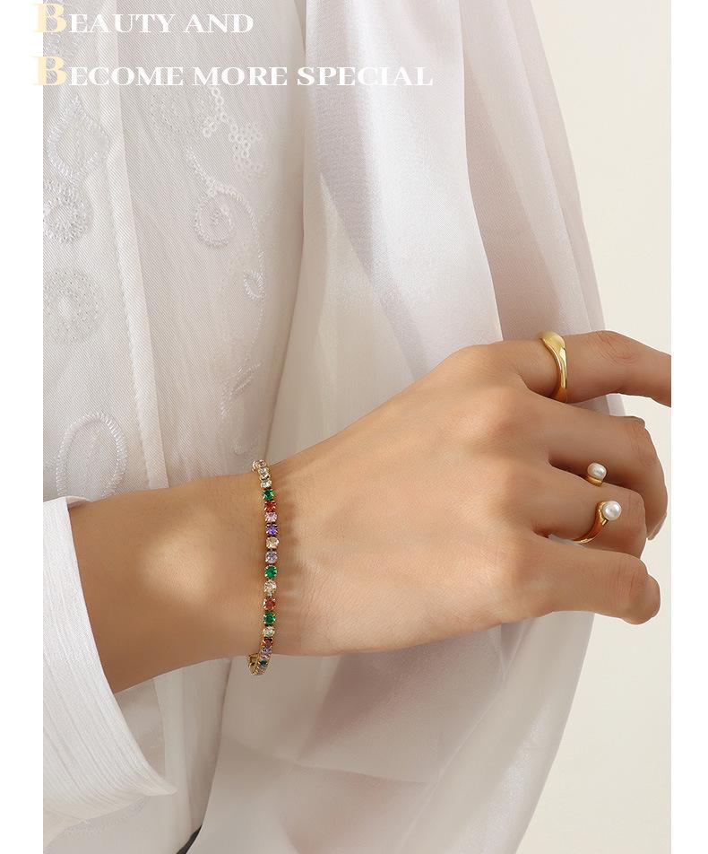 European & American Luxurious Zircon Rhinestone Bracelet - Colorful, Versatile, and Personalized.