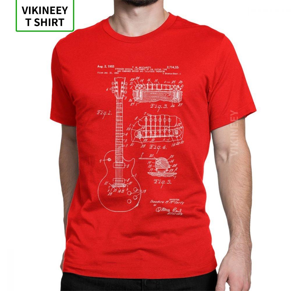 Patent Acoustic Electric Guitar Music Men T Shirt Crazy 100 Cotton Short Sleeves Tees Crew Neck TShirts Printed Tops S