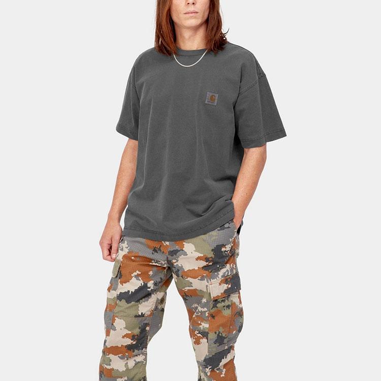 Carhartt WIP Tricou Casual cu Gât Rotund, Croială Largă, Culoare Solidă, pentru Bărbați, Topuri, Gri Închis I030780-0WG-GD