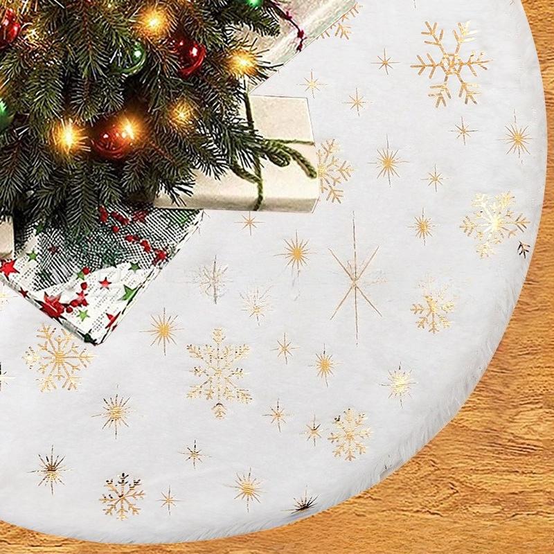 

Біла плюшева спідниця для різдвяної ялинки з м якою пухнастою облямівкою, розкішна на дотик для Різдва, весіль, вечірок та святкових прикрас 90cm