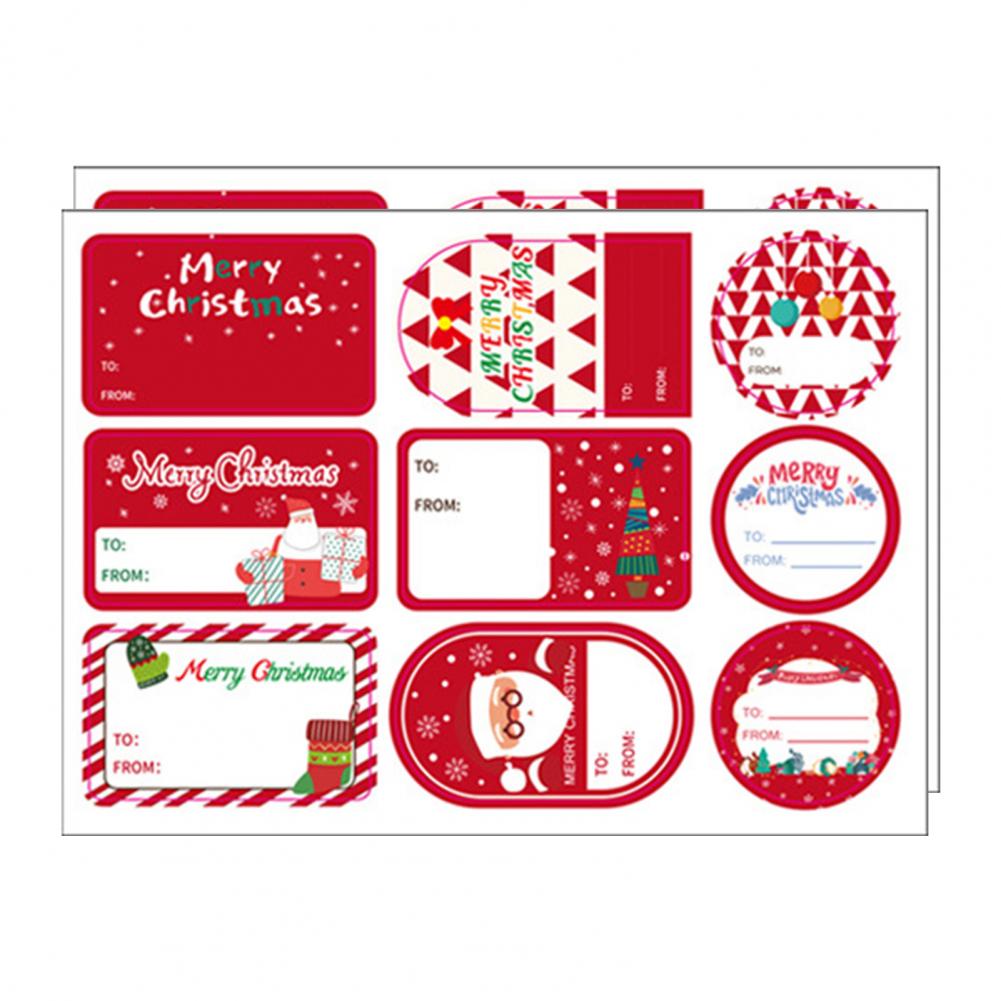 2 Bögen Frohe Weihnachten Dekorative Aufkleber zum Einpacken von Geschenken Weihnachtsgeschenk Selbstklebendes Papier Namensschild-Aufkleber Schneemann