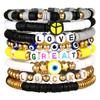 Boho-Armbänder Set Mit bunten runden geometrischen Acryl-Design Für Frauen