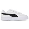 PUMA Caven Dime Cow Split Leather Casual Breathable Low top Skateboard Shoes Unisex White Black 384953-04