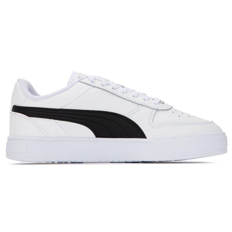 PUMA Caven Dime Cow Split Leather Casual Breathable Low top Skateboard Shoes Unisex White Black 384953-04