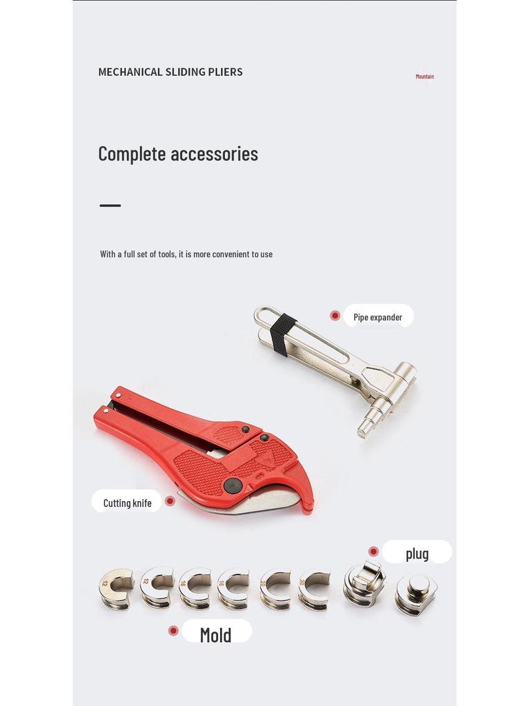 Manual Slip-On Pliers for Plumbing and Underfloor Heating Pipe Fittings - Copper Crimping Tool