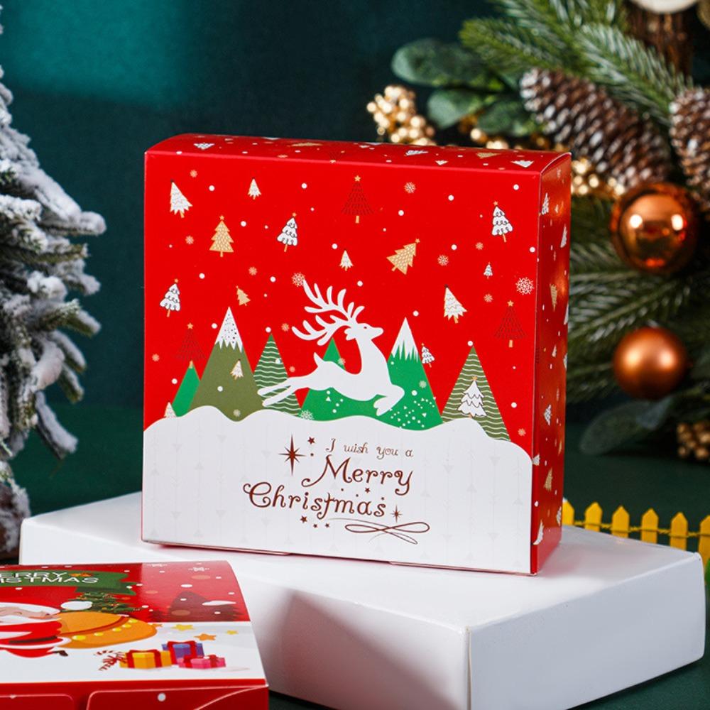 5pcs Decorative Paper Favor Box Christmas Party Favor Box New Paper Gift Box  For Christmas