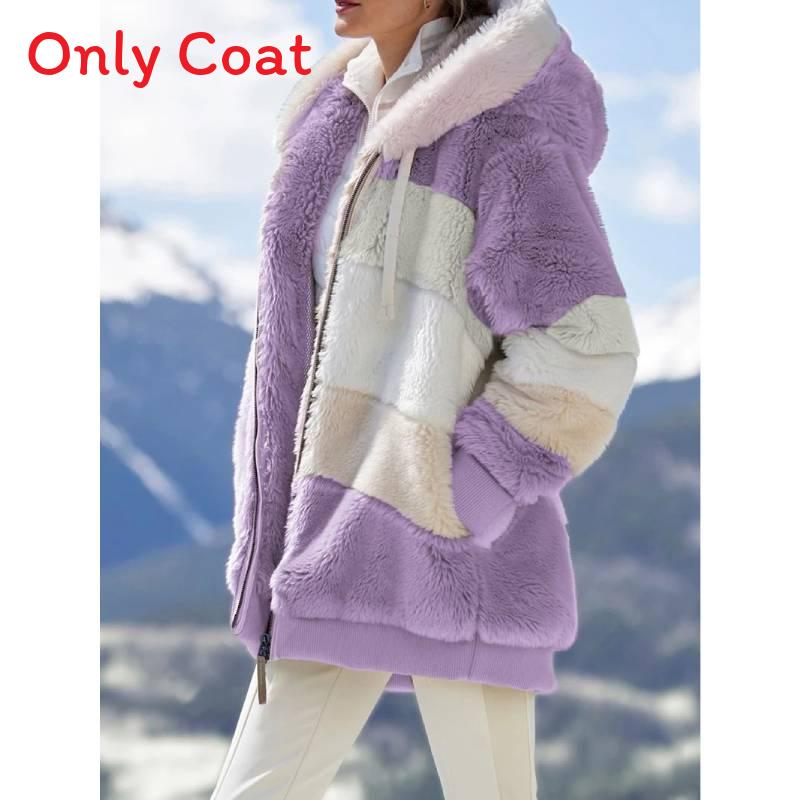 

Womens Winter Warm Hoodies Coat Jacket Ladies Outwear Overcoat Plus Zipper Size Purple,S