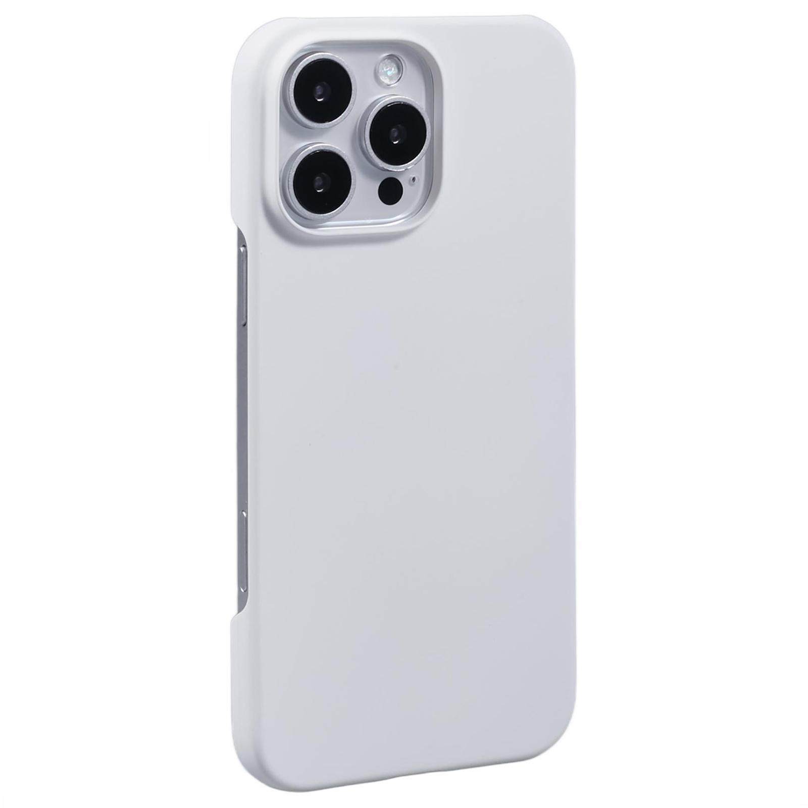

For iPhone 16 Pro Case PC Matte Skin-Touch Antifinger-Print Phone Back Cover White