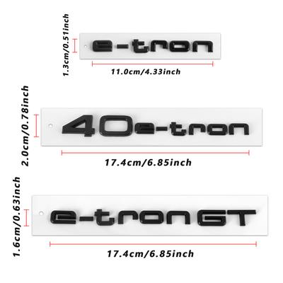 3D Auto Emblem Aufkleber Heck Markierung Aufkleber Heckklappe Seiten Karosserie Für qaz24 ABS e-tron GT 40e-tron 45e-tron 50e-tron Abzeichen Dekoration