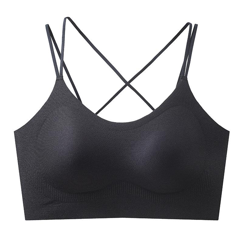 Spring Seamless Ice Silk Suspender Underwear Thin Shoulder Strap Cross Beautiful Back Breathable No Steel Rim Comfortable Vest