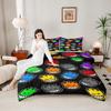 Duvet Cover Bedding Set with 2 Pillow Shams - Spitfire Wheels Cartoon Flame Grin Skateboard Pattern Colorful for Kids Boys Girls Room