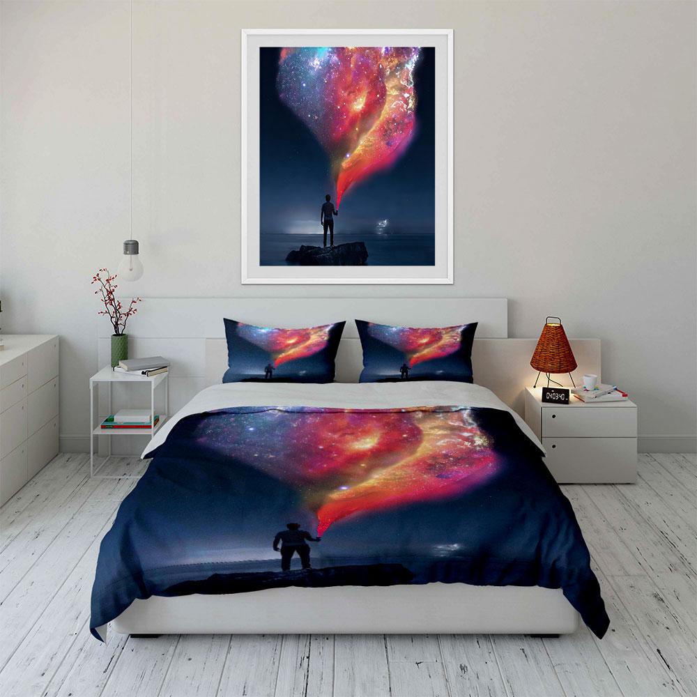 Galaxy Art Set Home Decor Soft Comfortable Duvet Cover Bedding Set Included 1*Duvet Cover & 2*Pillowcases, Gift