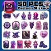 50 Gothic Stickers Cartoon Handbook Personality Horror Purple Skull Halloween Thriller Decorative Stickers