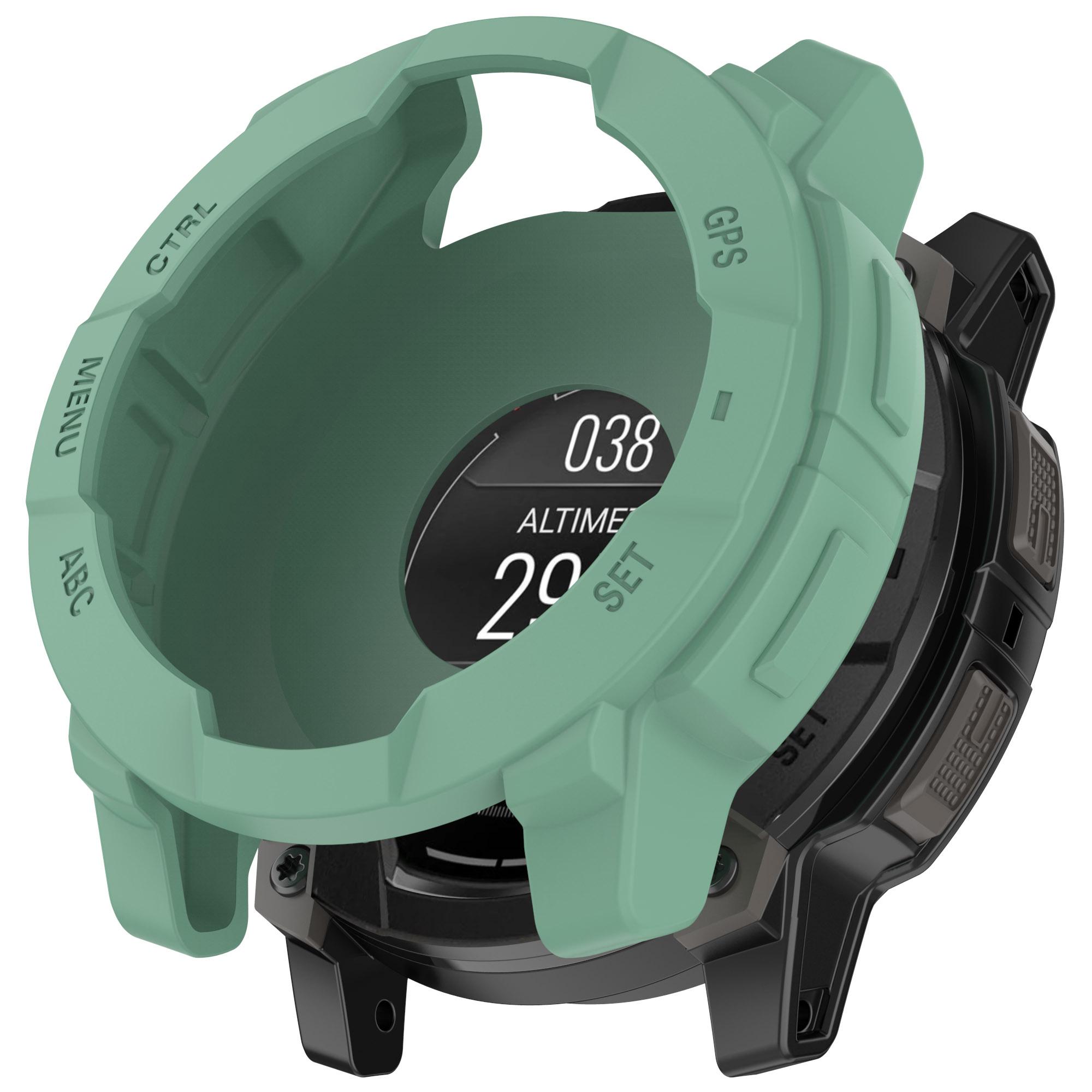

For Garmin Instinct E 45mm Watch Case Silicone Shockproof Bumper Frame Green