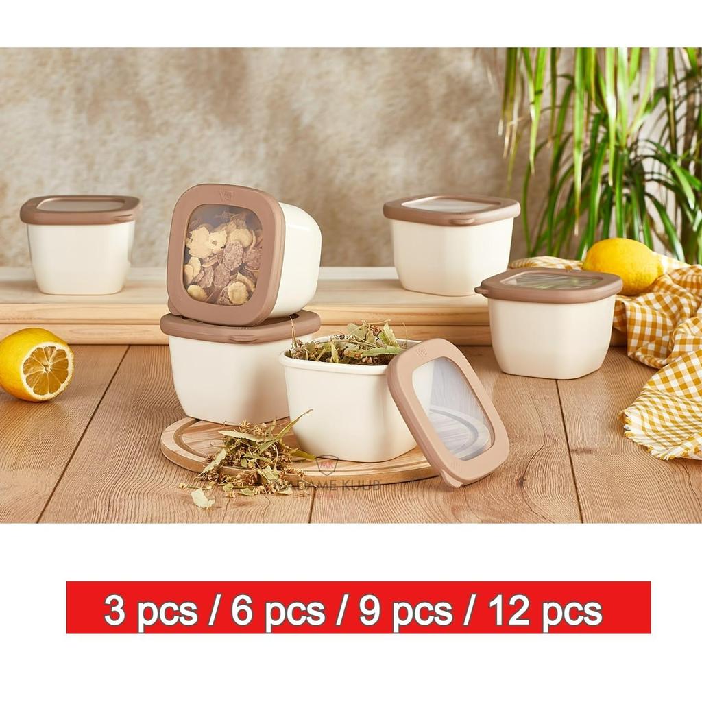 Buy Beige Kitchen Food Storage Box Organizer Container Set Vacuumed Lid