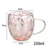Creative Double Wall Glass Cup Dried Flower Filler Glass Cups Tea Coffee Cups Gifts High Borosilicate Glass Cups with Handles