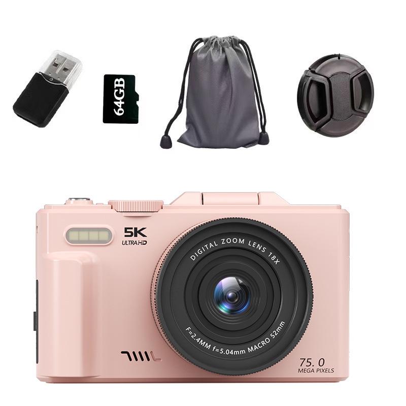 3-Inch Flip Screen WIFI 75MP 5K HD Beauty Digital Camera with CCD