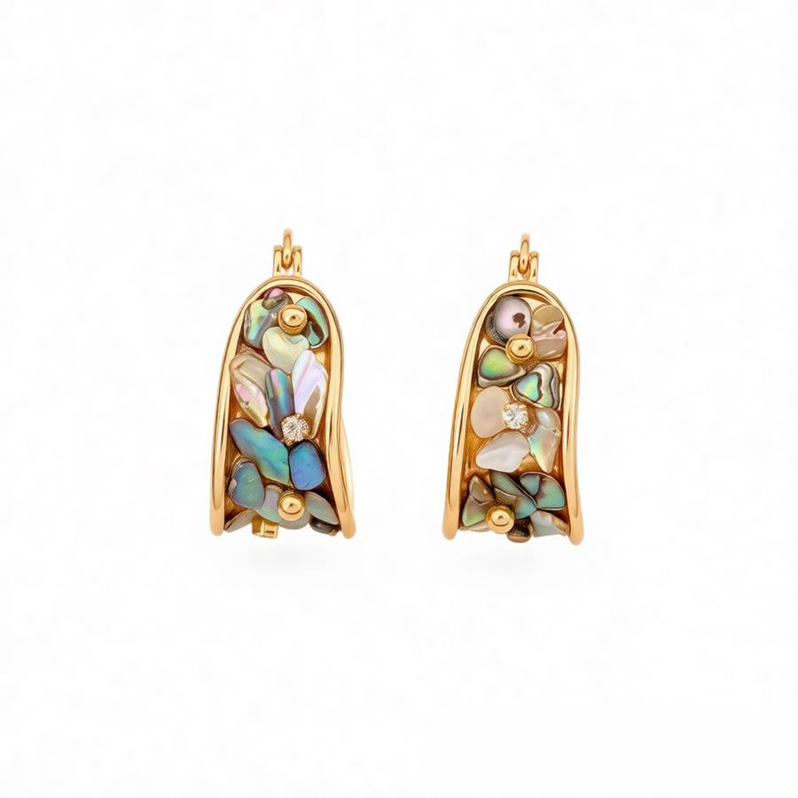 

Винтажные широколицевые серьги высокого класса U-образной формы 1 pair of earrings золотой