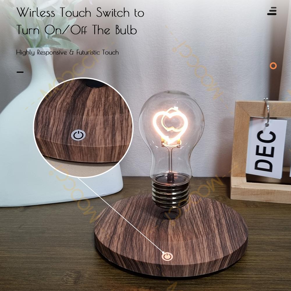 Custom Magnetic Levitating Floating Wireless LED Light Bulb for Desk Lamp Home Room Office Magnetic Levitating Floating