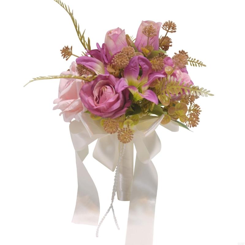 92MF Bouquet da Sposa Fiore di Rosa Artificiale per Cerimonia Nuziale Fotografia