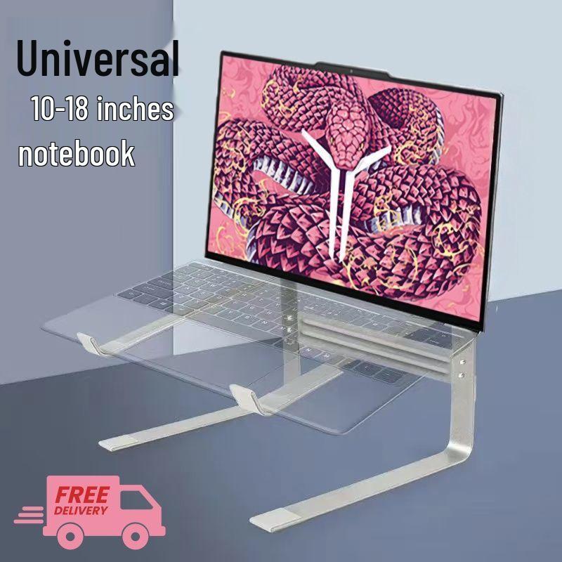 Double Layer Vertical Gaming Laptop Stand with Detachable Keyboard Slot and Height-Adjustable Cooling