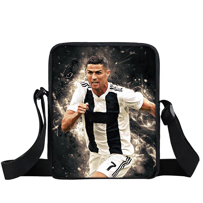 Bambini e Bambine Borsa a Spalla Sportiva Stampata Ronaldo CR Bambini Borsa Tote Casual per Telefono Stella del Calcio Uomini e Donne Borsa per la Spesa