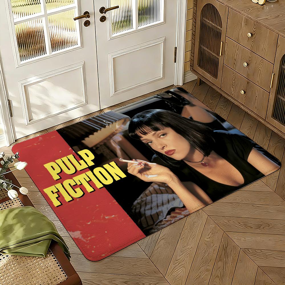 Pulp Fiction Floor Mat Soft Thickened Absorbent Non-Slip Bedroom Living Room Door Mat Home Decor Flannel Rugs