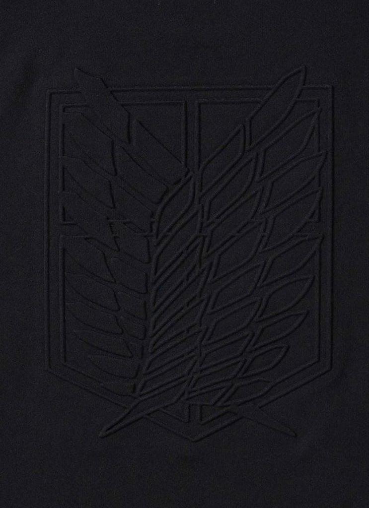 [USED] Graniph Attack on Titan Wings of Freedom Big Silhouette Short Sleeve Hoodie, Embroidered, Size L