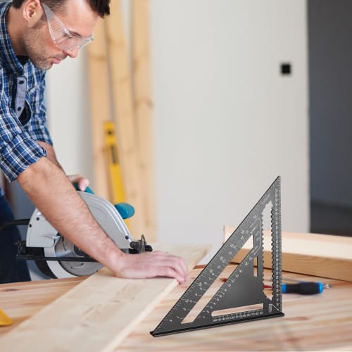 Woodworking Square, Speed ??Square - Triangle Construction Framing Tool | Multi-Function Drill Gauge, Portable Rafter Layout Tool for Men